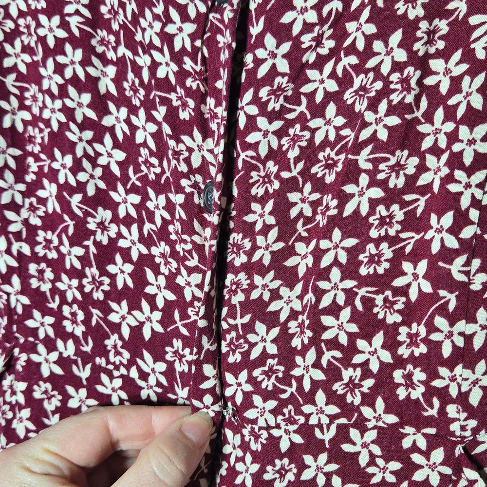 Vintage Ann Taylor Loft Floral Button Midi Dress 4‎ Cottage 90s Romantic Boho - Picture 5 of 11